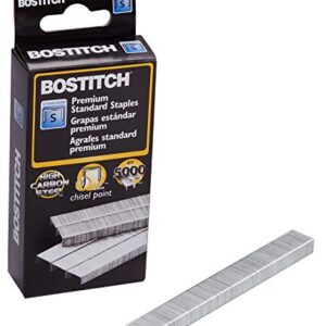 Bostitch Standard Staples, 1/4" Length,Full Strip Staples, 5000 Per Box, 8-Pack