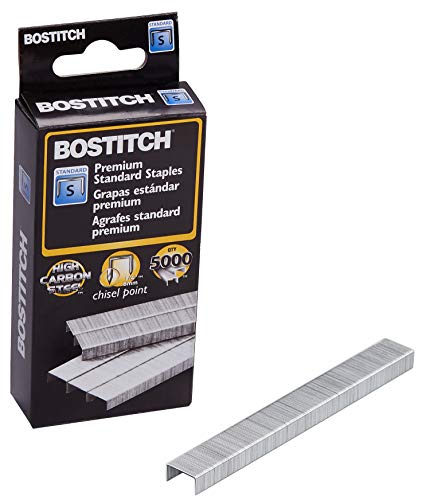 Bostitch Standard Staples, 1/4" Length,Full Strip Staples, 5000 Per Box, 8-Pack