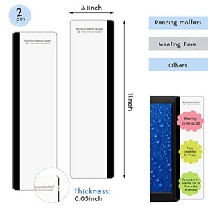 Computer Monitor Message Board Screen Memo Board Monitor Memo Board Top Mount Monitor Sticky Note Holder Message Memo Panel for Office, Left and Right (2 Pieces)