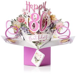 happy 80th birthday pop-up greeting card original second nature 3d pop up cards