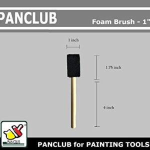 PANCLUB Foam Paint Brush Set I Sponge Brush Paint I 1 Inch - 25 Pack I with Wood Handles I Great for Art, Varnishes, Acrylics, Stains, Crafts