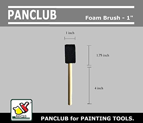 PANCLUB Foam Paint Brush Set I Sponge Brush Paint I 1 Inch - 25 Pack I with Wood Handles I Great for Art, Varnishes, Acrylics, Stains, Crafts