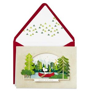 hallmark signature peanuts birthday card (snoopy canoe)