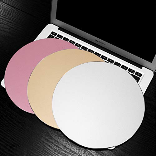 ProElife Premium Aluminum Metal Mouse Pad Mice Mat 8.66 inch (Round, Champagne Gold)