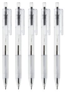 muji polycarbonate clear ball point gel pen black 0.7mm 5pcs made in japan