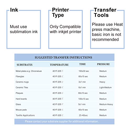 Koala Sublimation Paper 8.5x11 inches Easy to DIY T-shirts, Tumblers, Mugs Only Compatible with Inkjet Sublimation Printer Sublimation ink 100 sheet 123g