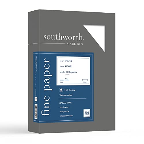 Southworth Fine Business Paper, 20.05 Cotton, 20 lb , White,500 Sheets (403C)