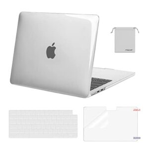 mosiso compatible with macbook air 13.6 inch case 2022 2023 release a2681 m2 chip with liquid retina display touch id, plastic hard shell&keyboard cover&screen protector&storage bag, crystal clear