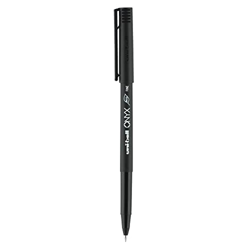 uni-ball Onyx Rollerball Pens Fine Point, 0.7mm, Black, 12 Pack