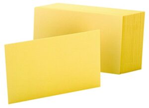 oxford blank color index cards, 4″ x 6″, canary, 100 per pack (7420 can)