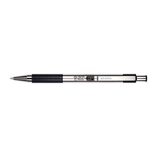 Zebra Pen G-301 Retractable Gel Ink Pen, Stainless Steel Barrel, Medium Point, 0.7mm, Black Ink, 12-Pack