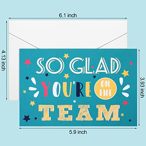 24 Pack Employee Appreciation Encouragement Cards with Envelopes So Glad You're On The Team Business Note Cards Funny Work Greeting Cards Employee Thank You Cards for Gratitude Recognition (Classic)