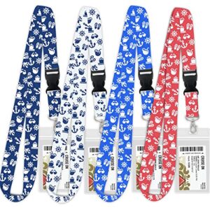 cruise lanyard must have accessories for ship cards [4 pack] cruise lanyards with id holder, key card detachable badge & waterproof ship card holders