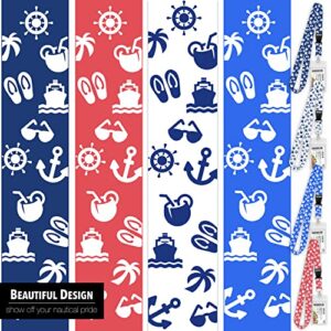 Cruise Lanyard Must Have Accessories for Ship Cards [4 Pack] Cruise Lanyards with ID Holder, Key Card Detachable Badge & Waterproof Ship Card Holders