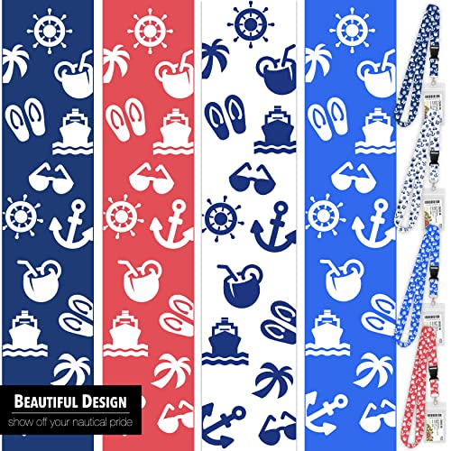 Cruise Lanyard Must Have Accessories for Ship Cards [4 Pack] Cruise Lanyards with ID Holder, Key Card Detachable Badge & Waterproof Ship Card Holders