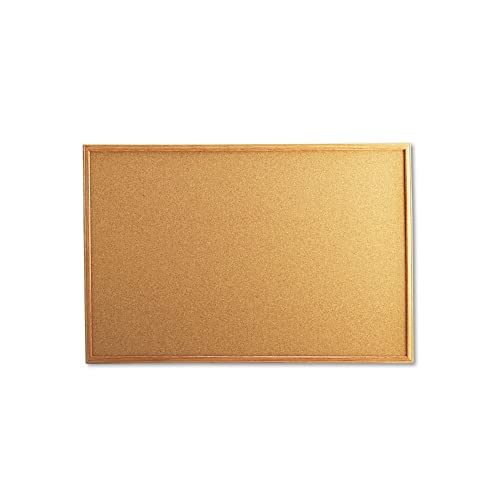 Universal 43603 Cork Board with Oak Style Frame, 36 x 24, Natural, Oak-Finished Frame