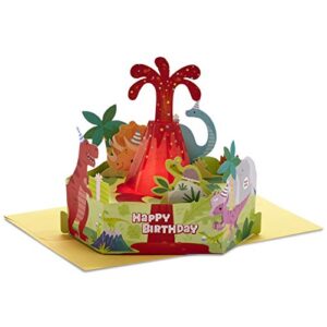 hallmark paper wonder pop up birthday card for kids with sound (dinosaur, volcano)