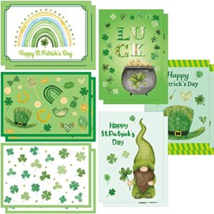 ceiba tree happy st. patrick’s day cards 12 pack assorted greeting notes cards with envelopes