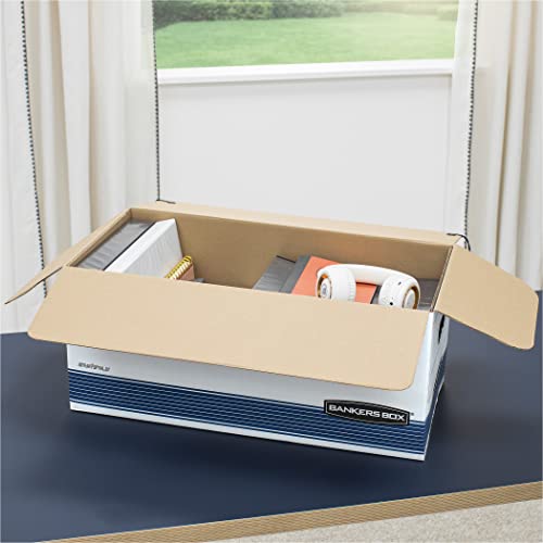 Bankers Box STOR/FILE Medium-Duty Storage Boxes, FastFold, String and Button, Letter, Case of 12 (00704)