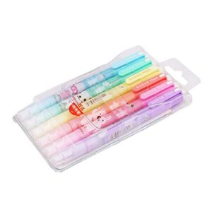 lotusflowert Pack of 6 Cute Kawaii Novelty Cartoon Colored Assorted Animals Double Highlighter Pen Office School Supplies Students Children Gift (Color May Vary)