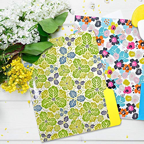 WOT I Decorative File Folders 12Packs, Cute File folders with 6 Cute Floral Design and 6 Solid Vibrant Colors, Two-Tone File Folders Letter Size, 1/3-Cut Tabs, 300gsm, File Folders Colored