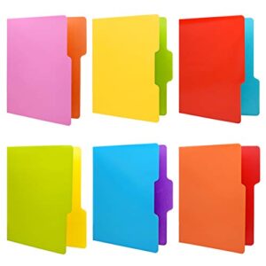 WOT I Decorative File Folders 12Packs, Cute File folders with 6 Cute Floral Design and 6 Solid Vibrant Colors, Two-Tone File Folders Letter Size, 1/3-Cut Tabs, 300gsm, File Folders Colored