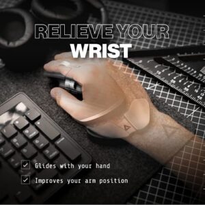 DELTAHUB Carpio 2.0 - Right-Handed Truly Ergonomic Wrist Rest for Mouse, Carpal Tunnel Support, Pain Relief, Anti-Fatigue, Easy Glide, Sleek, Office, Computer, Laptop, Gaming - Large, Black