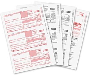 1099 nec forms 2022, 1099 nec laser forms irs approved designed for quickbooks and accounting software 2022, 4 part tax forms kit, 25 vendor kit – total 38 (108) forms