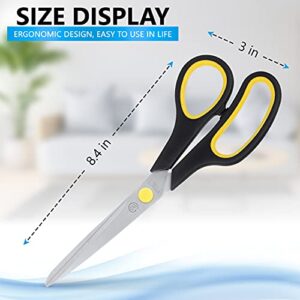 Scissors, WS 8" Multipurpose Scissors Bulk 3-Pack, Razor Sharp Blade Shears, Comfort-Grip Handles,Left/Right Handed, Strong Sharp Scissors Office Home School Sewing Fabric Craft Supplies