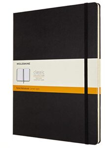 moleskine classic notebook, hard cover, xxl (8.5″ x 11″) ruled/lined, black, 192 pages