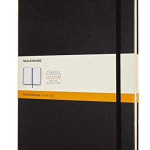 Moleskine Classic Notebook, Hard Cover, XXL (8.5" x 11") Ruled/Lined, Black, 192 Pages