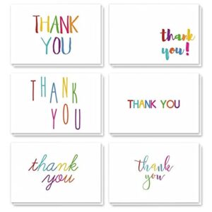 juvale 48 pack thank you note cards with envelopes for kids birthday, baby shower, blank inside (4×6 in)