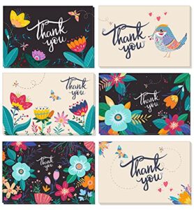 lord & lane – thank you cards with envelopes – 42 pack – cute floral design thank you notes for baby showers, wedding showers, birthdays, graduation, and any occasion (4 x 6 in)