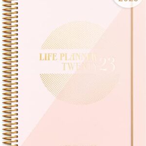 Burde Planner 2023 Life Planner Pink | 12 December 2022 - 7 January 2024 | Weekly & Monthly | 8.5x5.5" | Thick Paper | 142 Stickers Included