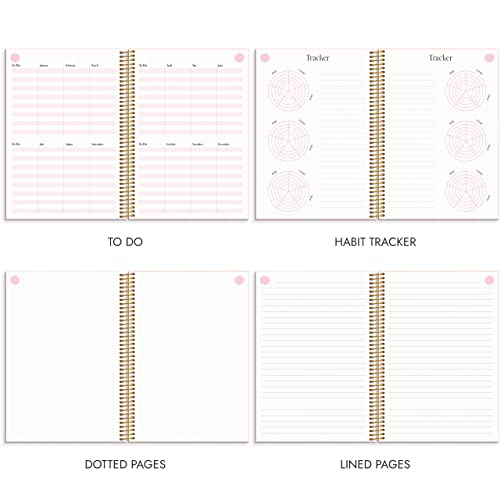 Burde Planner 2023 Life Planner Pink | 12 December 2022 - 7 January 2024 | Weekly & Monthly | 8.5x5.5" | Thick Paper | 142 Stickers Included