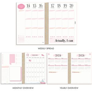 Burde Planner 2023 Life Planner Pink | 12 December 2022 - 7 January 2024 | Weekly & Monthly | 8.5x5.5" | Thick Paper | 142 Stickers Included