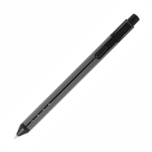 TUL® Fine Writing Solid Metal Barrel Retractable Gel Pen With 2 Refills, Medium Point, 0.7 mm, Gunmetal Gray Barrel, Assorted Ink Colors