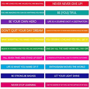 60 Pieces Motivational Quote Rubber Wristbands Colored Inspirational Silicone Bracelets Stretch Unisex Wristbands for Women Men Gifts, 20 Styles