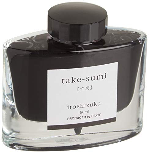 PILOT Iroshizuku Bottled Fountain Pen Ink, Take-Sumi, Bamboo Charcoal (Black) 50ml Bottle (69224)