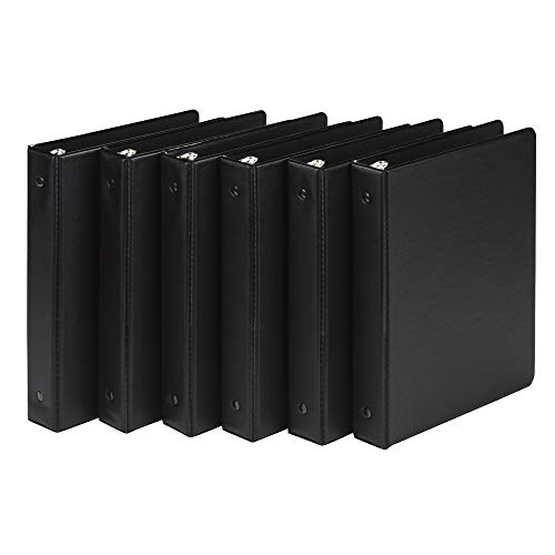 Samsill Economy 3 Ring Mini Binder, Made in The USA, 5/8-Inch Round Ring Binder, Holds 100 Sheets, Black, 6 Pack (MP32300)