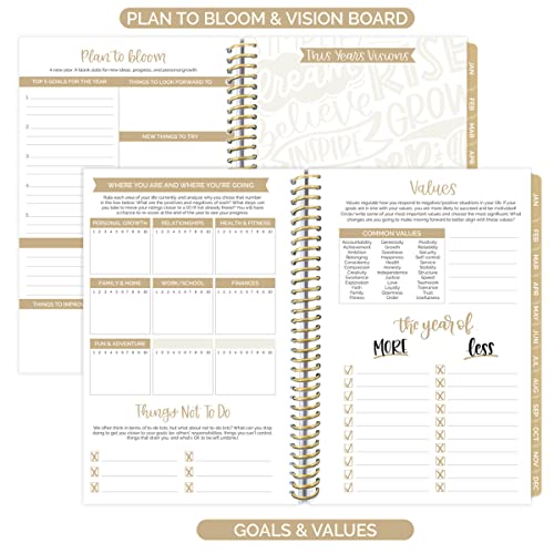 bloom daily planners 2023 Calendar Year Day Planner (January 2023 - December 2023) - 5.5” x 8.25” - Weekly/Monthly Agenda Organizer Book with Stickers & Bookmark - Jewel Tones