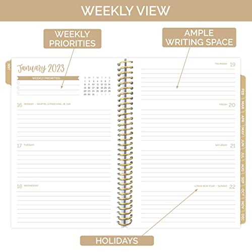 bloom daily planners 2023 Calendar Year Day Planner (January 2023 - December 2023) - 5.5” x 8.25” - Weekly/Monthly Agenda Organizer Book with Stickers & Bookmark - Jewel Tones