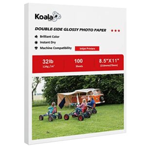 koala double side glossy photo paper 8.5×11 inches 120gsm 100 sheets compatible with inkjet printer