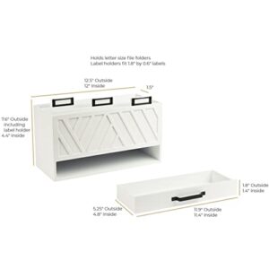 White Mail Organizer - Desktop Mail Holder - Office Desk Organizers Storage with Drawer - Paper File Folder Desk Organization - Desk Accessories & Workspace Organizers by Blu Monaco