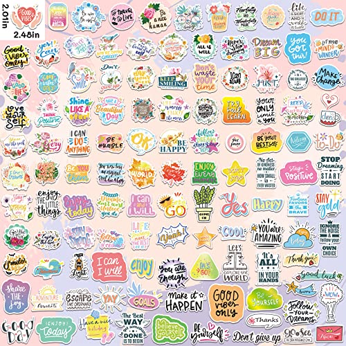 300 Pieces Inspirational Quote Stickers for Teens Students Teachers, Motivational Stickers for Water Bottles Women, Aesthetic Laptop Decals Waterproof Vinyl Positive Stickers for Planners Scrapbooking