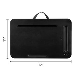 LapGear Sidekick Lap Desk with Device Ledge and Phone Holder - Black - Fits up to 15.6 Inch Laptops - Style No. 44218