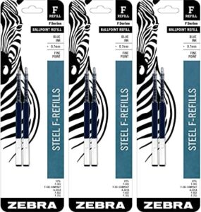 zebra f-refill 0.7 millimeter blue ink 2 count (pack of 3)