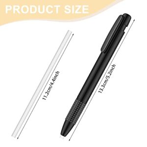 2 Packs Eraser and Refill, Round 3.8 mm Pen Style Eraser with Refill Mechanical Retractable Eraser Art Eraser for Artists Drawing Painting, Students Teacher Adult Children Office School Home