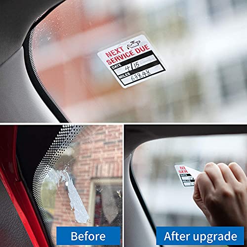 Oil Change Auto Maintenance Service Due Reminder Stickers Labels 100pcs/Roll Stickers，Easy-Peel with No Residue, Easy to Write On，2x2 Inch, Black