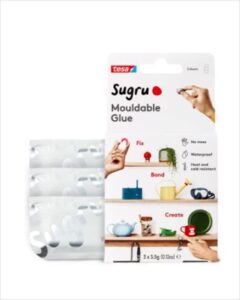 sugru by tesa – moldable multi-purpose, silicone white adhesive glue – for creative fixing, repairing, pasting & personalizing – outdoor & indoor home diy projects – 3 pack – white (3.5g/ea)